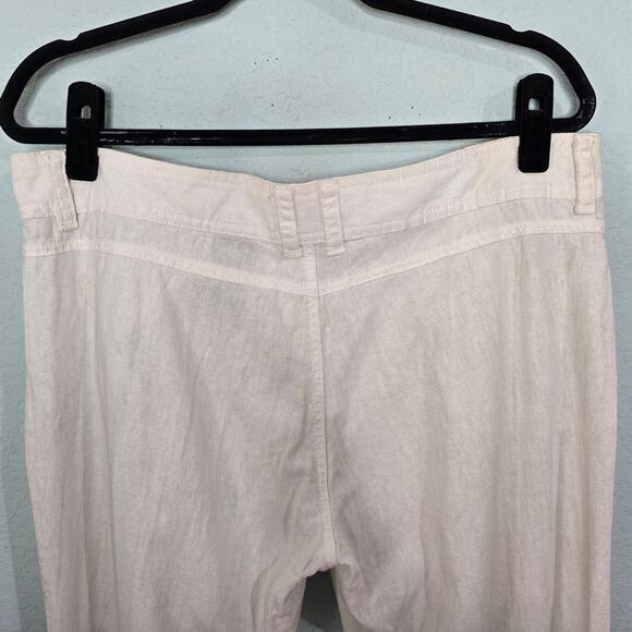 SUSIE ROSE Juniors Sz 13 Cream Oatmeal Linen Trouser Pants Pockets Zipper Fly‎ - Picture 6 of 8